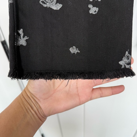 Michael Kors Denim Floral Print Cropped Black Skinny Womens Jeans Size 4 - Picture 5 of 7